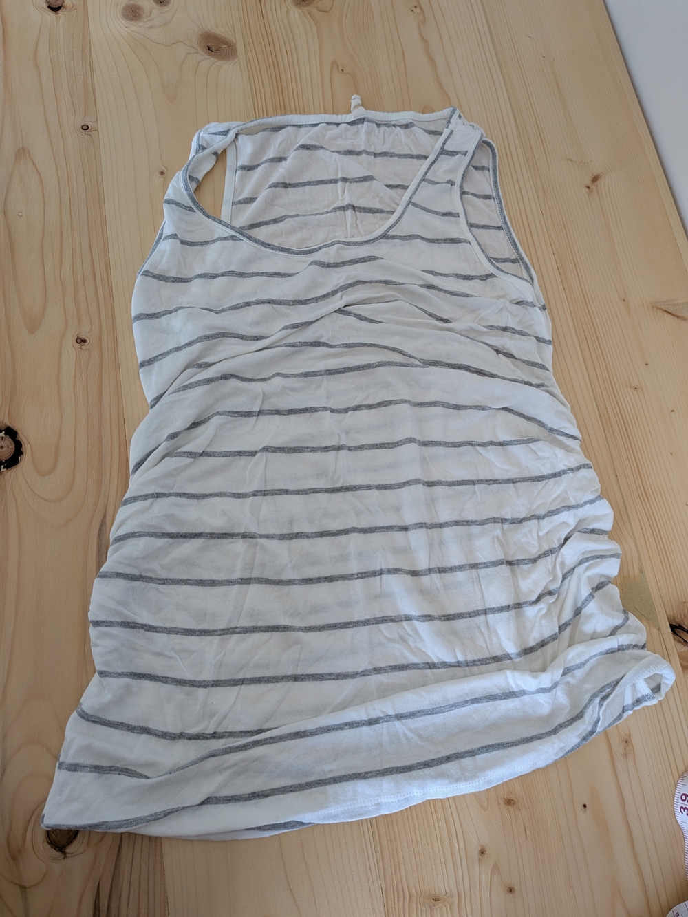 Pinkblush White Tank Top with Gray Stripes